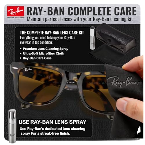 Image of Ray-Ban RB4105 WAYFARER FOLDING CLASSIC Square Shape Sunglasses for Men with Official Eyewear Kit