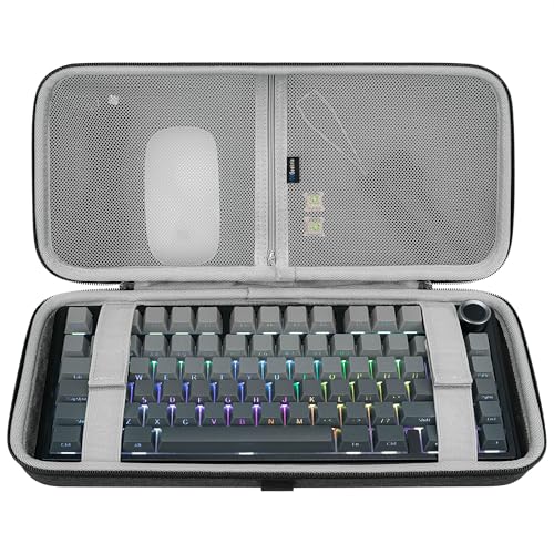 GEEKRIA 75% - 80% Keyboard Case Hard Travel Case for 84 Keys Computer Wireless Portable Keyboard Compatible with Keychron K2 K3 FELiCON Mini Mechanical Keyboard