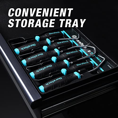 Image of DURATECH 8-Piece Hook and Pick Set | Precision Pick Tool Set for Automotive Oil Seal /O-Ring and Electronic Hand tools, with Storage Tray
