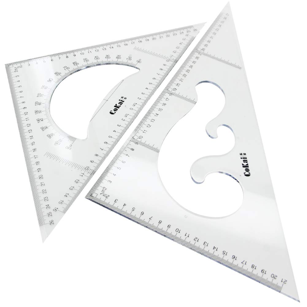 Heyiarbeit 40 cm grande triangolo righello quadrato set plastica triangolare scala architettonica righello per studenti homeschoolers architetti ingegneri 1 pz