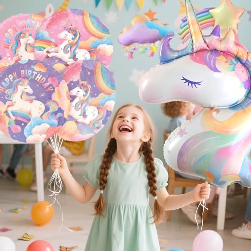 Image of unicorn birthday decorations Kit - Includes Unicorn Balloons for Unicorn 1st Birthday Supplies