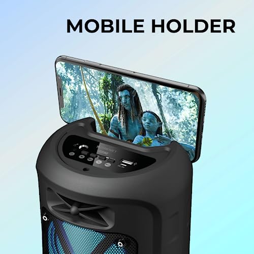 ZEBRONICS Sound Feast 90 10W Output, Portable Wireless Speaker with Bluetooth v5.0, FM Radio, TWS, 6.3mm Wired Mic Support, USB, mSD, AUX, Mobile Holder and RGB Lights 7 514jhrlrEkL