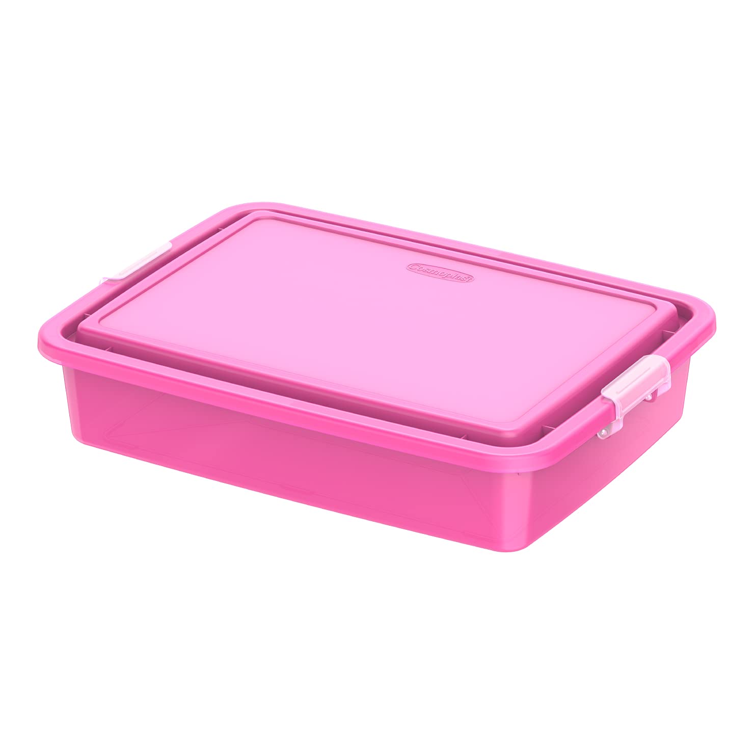 15L Lockbox Storage Box, Translucent Pink, L 51 X W 38.5 H 11 cm