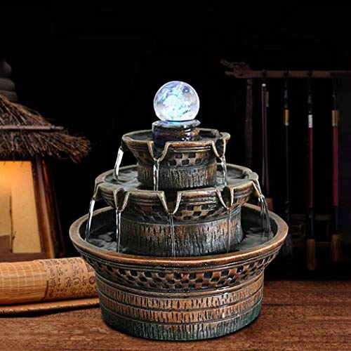 3 Tiered Indoor Fountain Desktop Ontspannende Meditatie Waterval voor Thuiskantoor of Keuken Tafelblad Waterval Cascade Woondecoratie Accessoires voor fonteinfonteinen in de tuin - Image 8