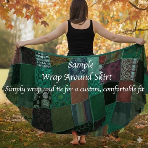 Image of Agan Boho Maxi Wrap Skirt for Women, Tie Dye Cotton Long Flowy Summer Skirt
