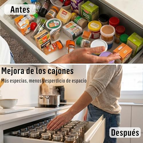 Miniatura 5 de Deco Haus Juego 12 Tarros Especias Con Tapa Rosca - Etiquetas, Embudo, Cepillo, Marcador - Va Con Nuestros Estantes Para Condimentos - Almacenamiento Y Dispensador Vidrio Transparente 120ml 10.5x4.3cm