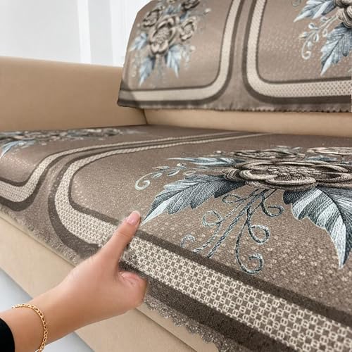 Image of Homerz Premium Waterproof Jasmine Joe Sofa Seat Cover - Floral Printed Sofa Protector | Non-Slip, Washable & Durable Sofa Protector (Mouse, 7 (3+2+2) Seater with Back)