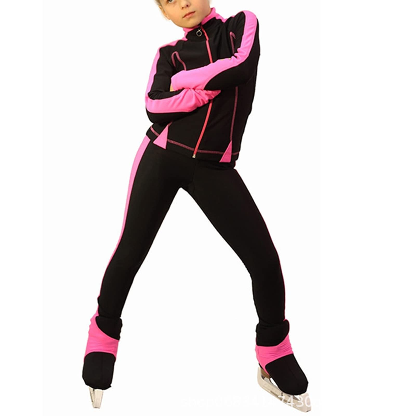 Veste De Patinage Artistique Fille - Strass, Manches Longues, Fermeture éclair - Pour Danse, Gym, Compétition (5-16 Ans)