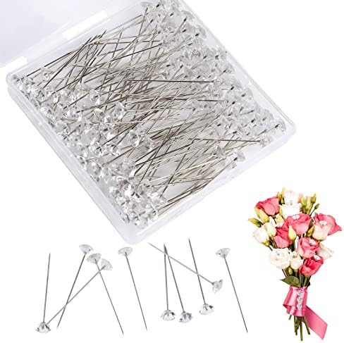Amazon.com: 2 Inch Crystal Pins for Bouquet Flowers Diamond Corsage ...