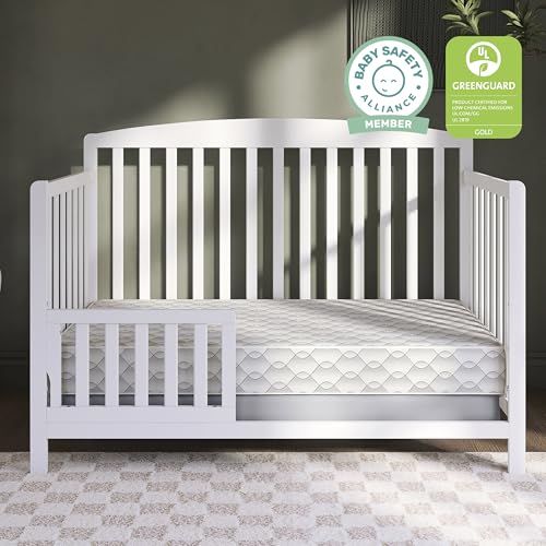 Image of Dream On Me Twilight Baby Crib Mattress, GREENGUARD Gold, Made in USA | Waterproof Cover, 88 Coil Spring Support, BSA Verified, ASTM & CPSC Tested, Fits Full Size Crib and Toddler Bed 52 inchx28 inchx5 inch