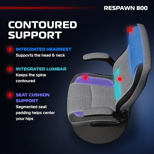 Image of Respawn 800 Console Rocker Gaming Chair, Swivel Seat with Lumbar Support