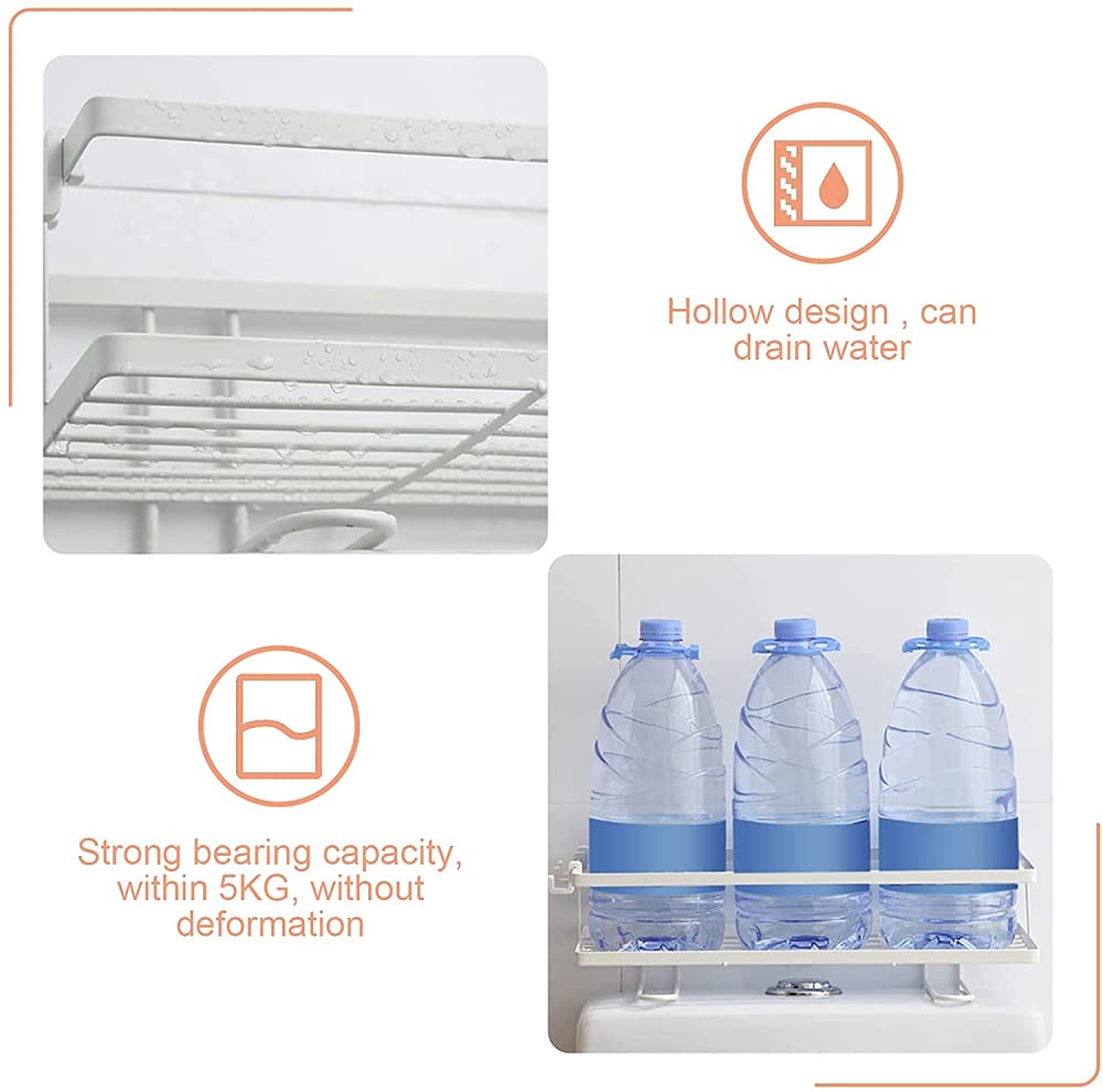 Estante para inodoro de cocina, baño, estante de pared, organizador de hierro para el hogar, sin perforación, estante de almacenamiento resistente sobre el inodoro