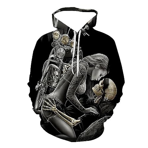 Sweatshirt Homme Halloween à motif Skull 3D idéal pour vos soirées à thème