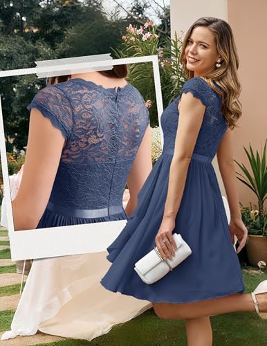 Image of Wedtrend Women's Bridesmaid Dresses Short Prom Dress Ruffle Semi Formal Cocktail Dresses Floral Homecoming Dress