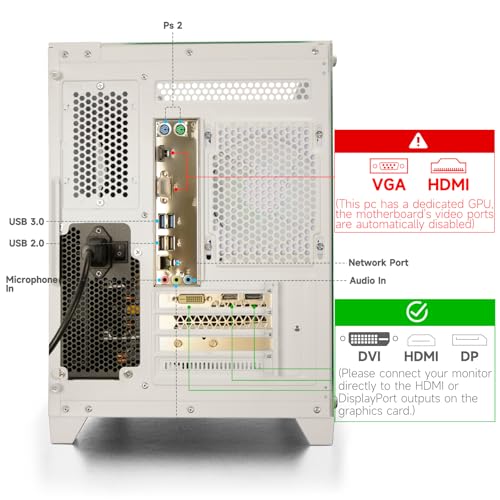 Image of Prebuilt Gaming PC Desktop | Ryzen 5 6Cores 3.6G Up to 4.1G | RX 560 4G Graphics Card | 16G DDR4 RAM | 512G SSD | Wi-Fi 6 | Tower Computer White