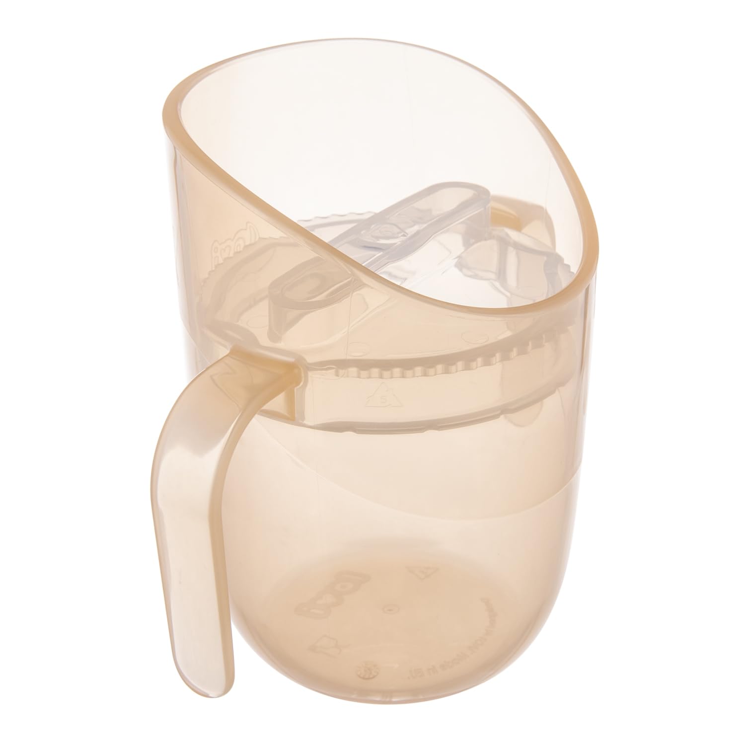 LOVI Trainingsbecher für Kinder Genius 150 ml, Trinken ohne Zurücklehnen, Neutral für Kiefer und Sprache, Transparenter, Für kleine Hände (Nude)