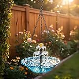 VogelträNke Mit Springbrunnen, VöGel WasserträNke Mit Metallketten Solar VogelträNke Mit Springbrunnen für Gartendekoration