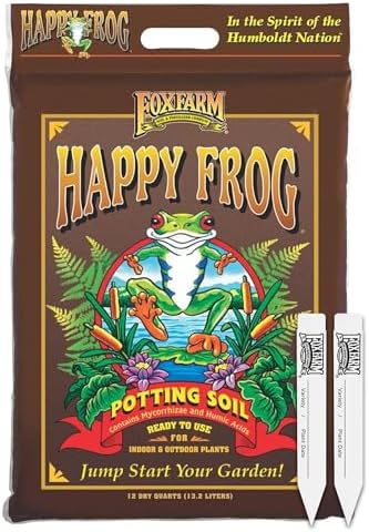 FoxFarm Happy Frog Potting Soil with 2 Plant Tags, 12 Quarts – Re...