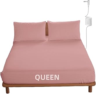 OKOHEY Grounding Fitted Sheets with 15ft Earthing Cord, Queen Size, 90% Organic Cotton + 10% Silver Fiber, Soft & Breathable Grounded Sheet for Better Sleep and Enhanced Wellness, Pink