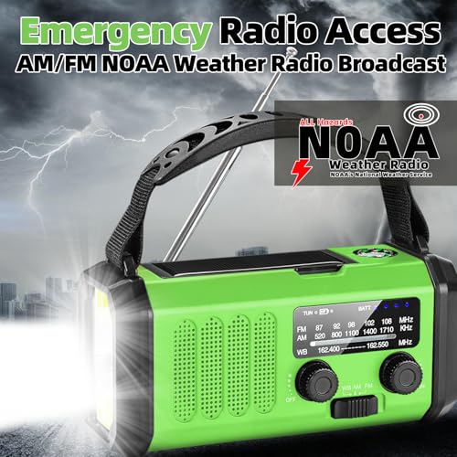 image for QAUYYW Hand Crank Emergency Radio,37000mWhSolar Powered Hand Crank Por