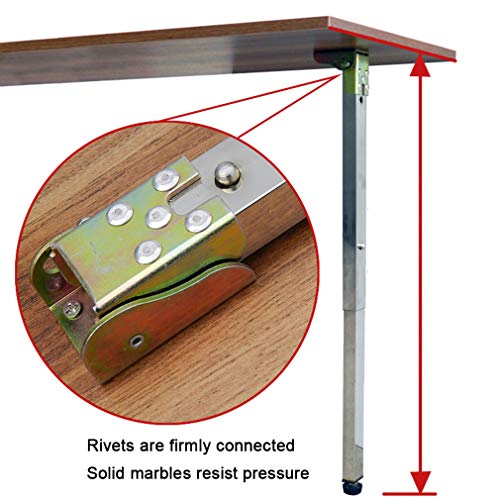 Pieds de table réglables pliables en acier inox de 35 cm avec vis - 3