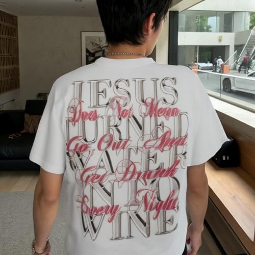 Men's Vintage Hip Hop Portrait Print T-Shirt Oversize Washed Cotton Crewneck Rapper Short Sleeve Top4