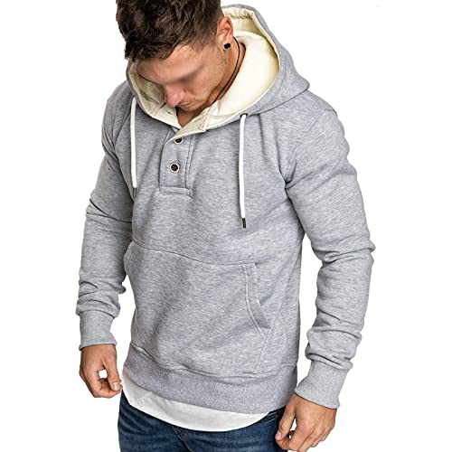 Sudadera con capucha y botones para hombre miniatura 3