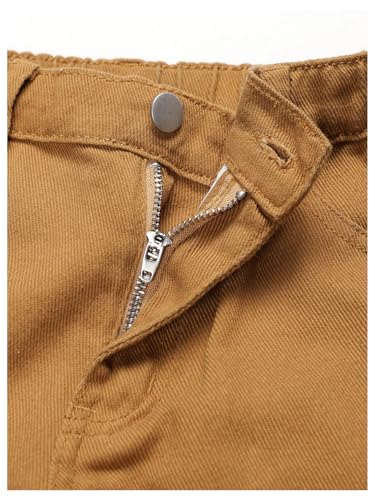 SweatyRocks Boy's Cargo Jeans Casual Tapered Denim Pants Trousers with Pockets3