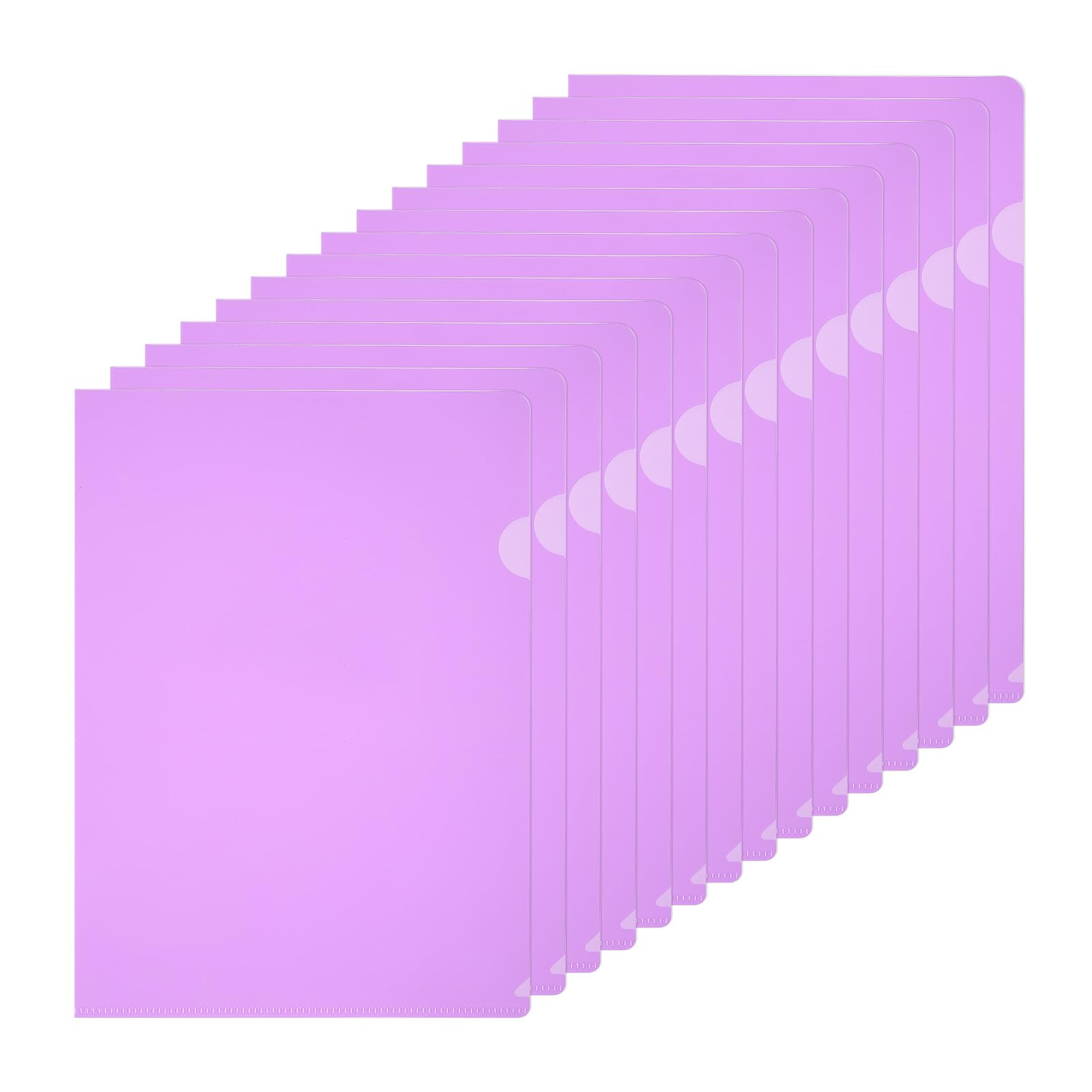 PATIKIL A5 Plastic Folders, 40 Pack Clear Folders l Type Project Pockets Paper Document Jacket Sleeves l Shaped Transparent for Documents Plastic Office File, 6.3x8.8in, Purple