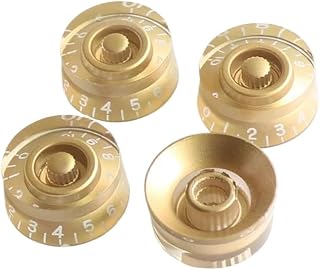 kit de accesorios para guitarra Perillas De Velocidad De Guitarra LP, Plástico Negro, Color Marrón Dorado, 2 Uds./4 Uds. Por Paquete(Gold,4pcs)