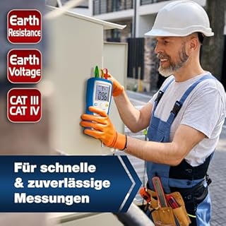 Peaktech P 2700 – Misuratore di Resistenza di Terra Digitale, Display LCD a Doppia Illuminazione e 2 Aste di Terra, Resistenza di Terra, Ac/Dc, Tüv/Gs, Blocco Dati, Arresto Automatico - Cat Iii 1000 V