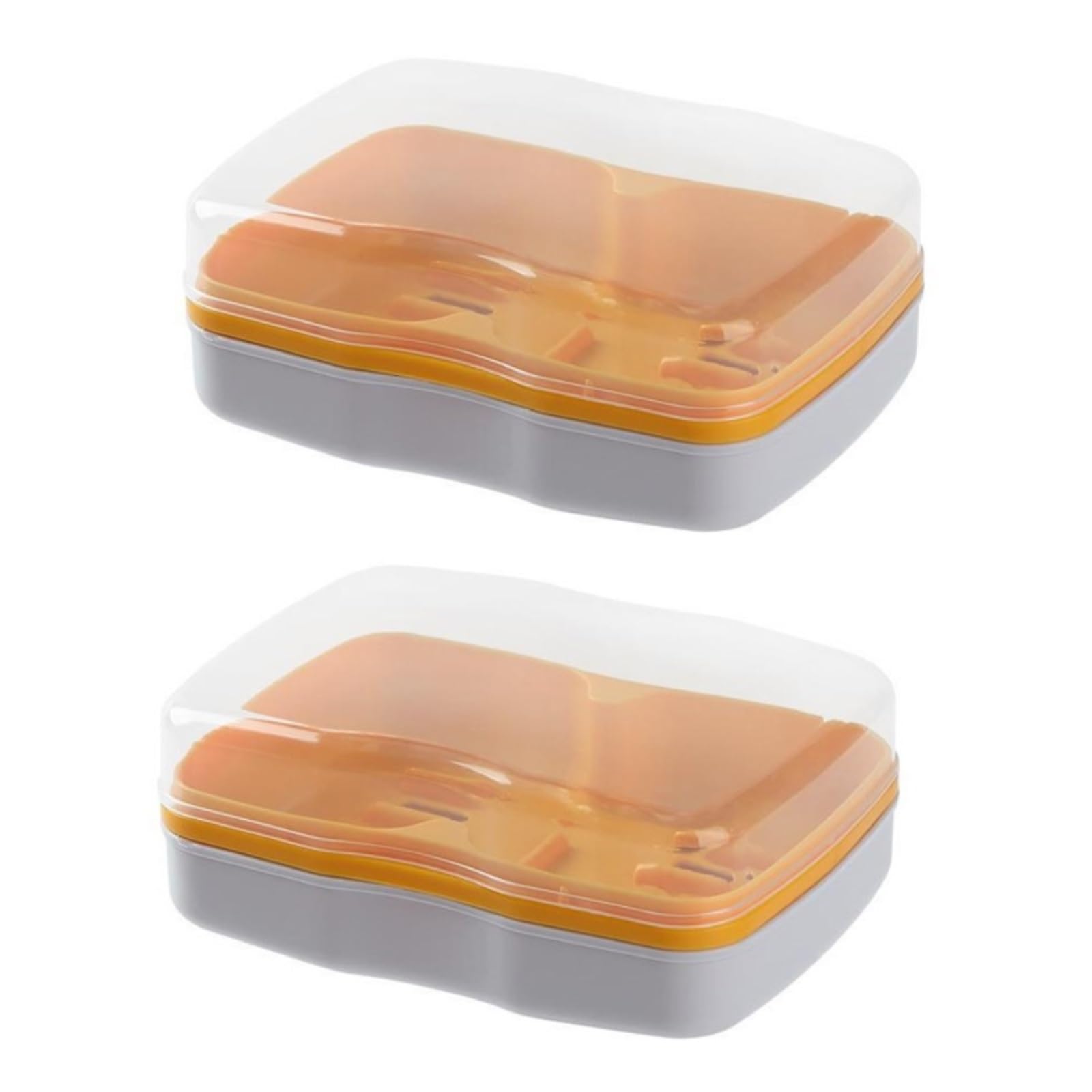 soap dish, With Cover And Drain Pack Of 2 Multicolor(Grau)