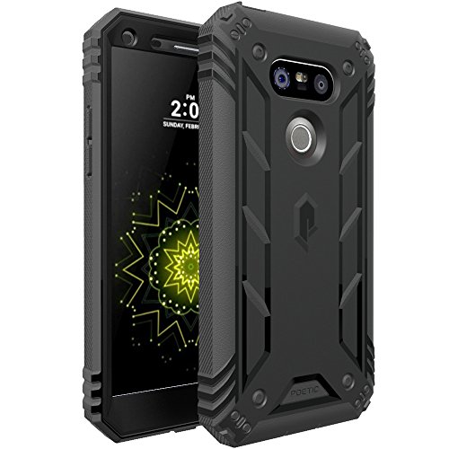 Poetic Revolution-LG-G5-Black POETIC Revolution Series Rugged Hybrid Protective Case with Built-in Screen Protector for LG G5 - Black
