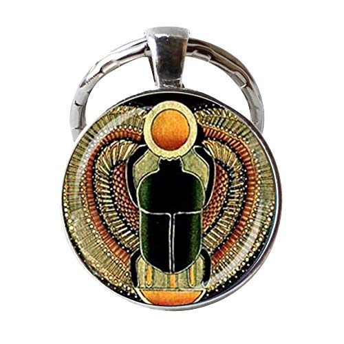 Preisvergleich Produktbild Symbol der Stärke, ägyptischer Skarabäus, Glaskuppel, Schlüsselanhänger, Ägyptischer Schmuck, Geschenk für Frauen