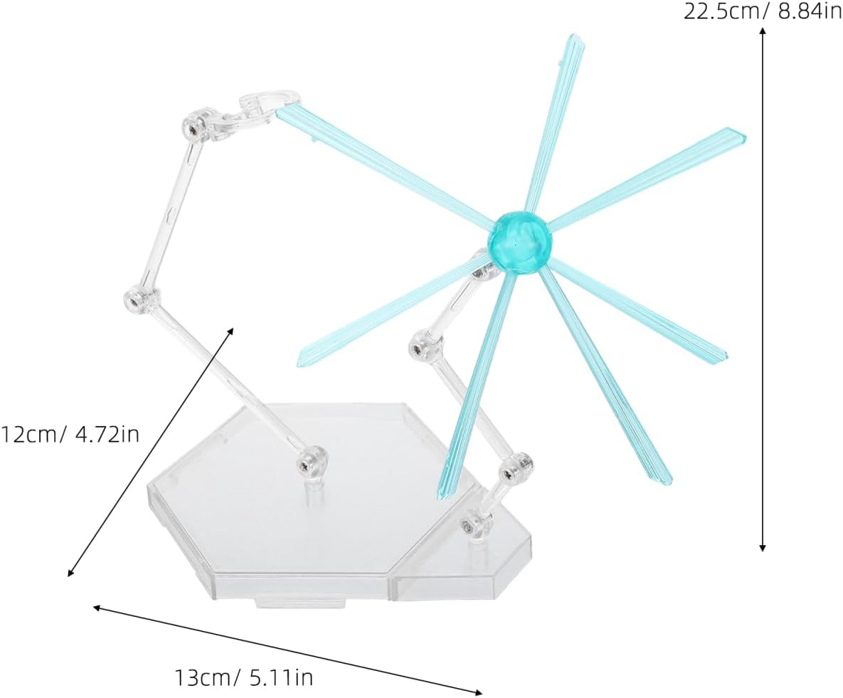 BESTonZON Action Figure Stand Adjustable Clear Plastic Display Rack with Effects Holder for Doll Models and Collectible Figurines 8.85X5.11X4.72 Inches