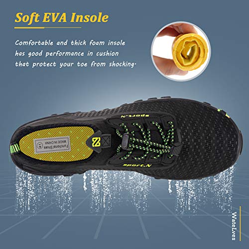 Watelves Water Shoes Mens Womens Beach Swim Shoes Quick-Dry Aqua Socks Pool Shoes For Surf Yoga Water Aerobics (E-Black, 46) #TOP5