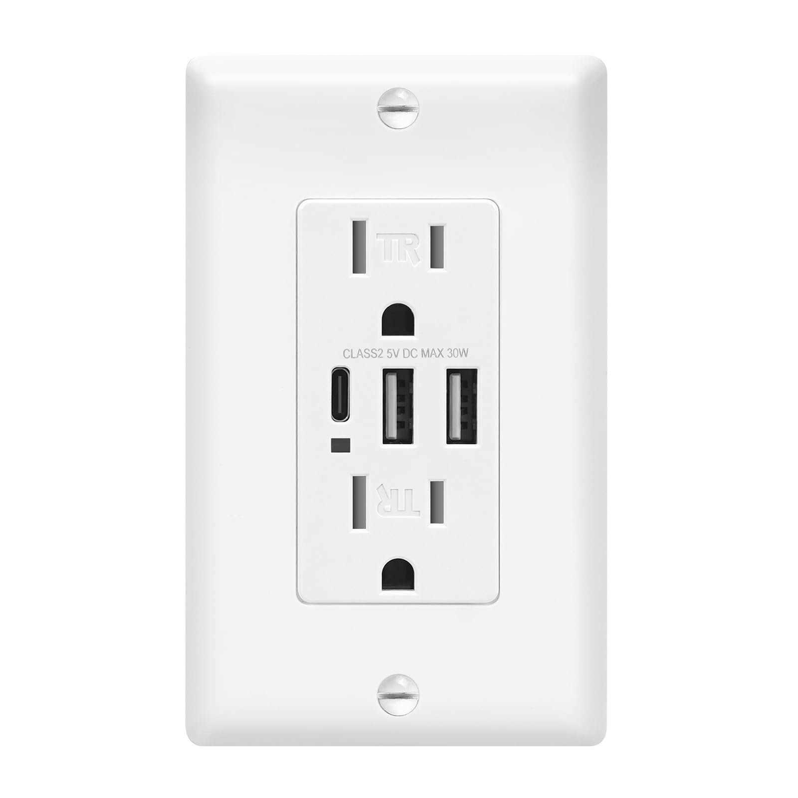 ECOELER USB Wall Outlets 6 0A Charging Power Outlet with Type A Type C Ports 15 Amp Tamper