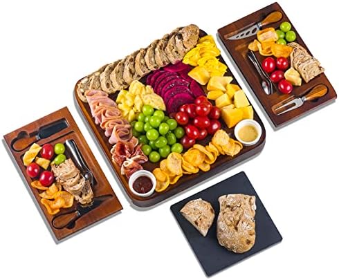 KENTON Cheese Board, Extra Large Charcuterie Boards Set & Accessories, Superior Acacia Wood Charcuterie Board for Couples Gifts Wedding Gifts Birthday Gifts for Women, House Warming Gifts New Home
