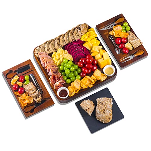 Kenton Cheese Board, Extra Large Charcuterie Boards Set & Accessories, Superior Acacia Wood Charcuterie Board For Couples Gifts Wedding Gifts Birthday Gifts For Women, House Warming Gifts New Home #TOP2