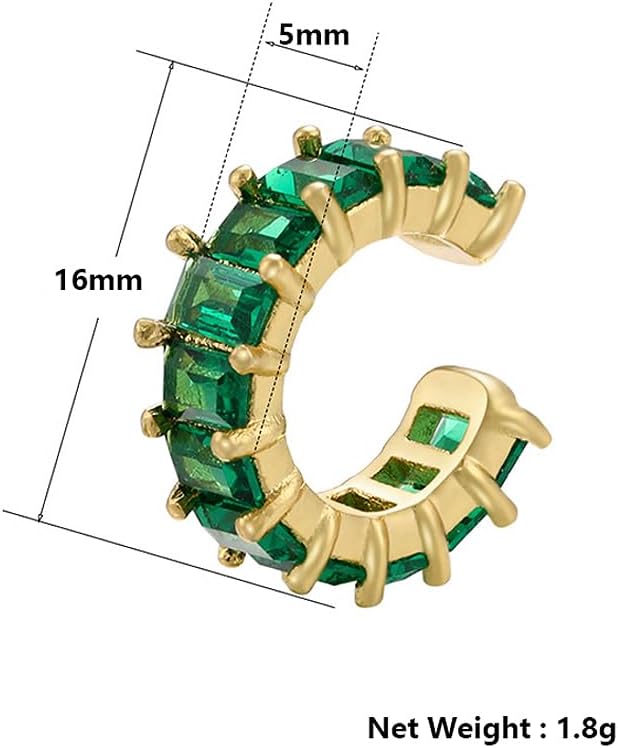 Ear Cuffs in 18K Gold - CZ Paved Hoop Conch Cuff Earrings for Women,Men - Sparkle Rhinestones Clip On Wrap Earrings Non Pierced - Image 2