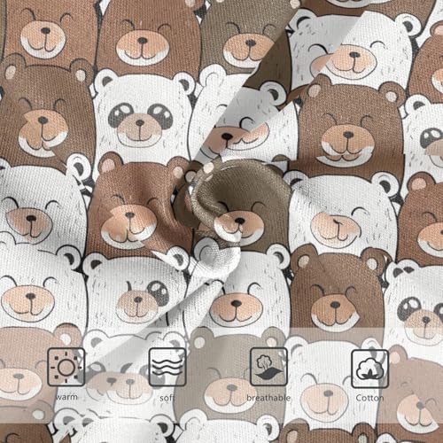 Joisal Cute Cartoon Bears Brown White Little Girl Panties Girls Underwear Toddler Cotton Aesthetic Kids Undies Briefs 2t3