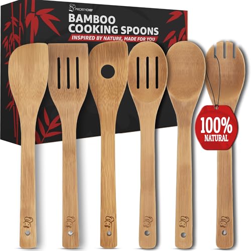 10 Best Bamboo Cooking Utensils That Every Home Chef Needs 4 PriorityChef Bamboo Cooking Utensil Set (6-Piece)