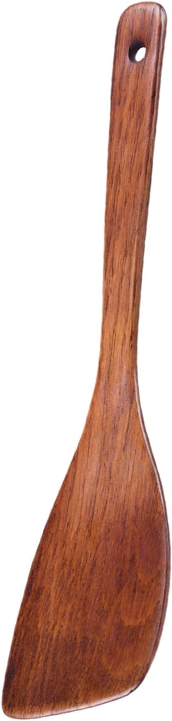 Mikinona Wood Turner Pancake Spatula Silicone Wire Ties Non Stick Cookware Egg Spatula Wooden Wok Spoon Fish Wooden Wok Wood Shovel Fried Frying Pan Bamboo