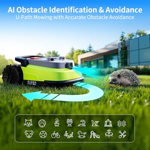 Image of Robot Lawn Mower, RTK+AI Vision Robot Mower for Accurate Navigation & Obstacle Avoidance, No Perimeter Wire, Smart APP Control, Automatic Grass Cutting for Large Lawns, 55% Slopes, 52dB Quiet