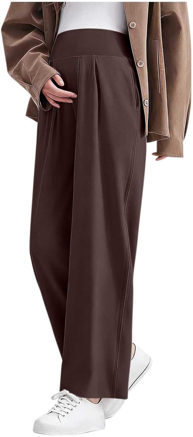 HGps8w Adjustable Waist Maternity Pants for Pregnant Women Loose Straight Leg Comfy Lounge Yoga Sweatpants