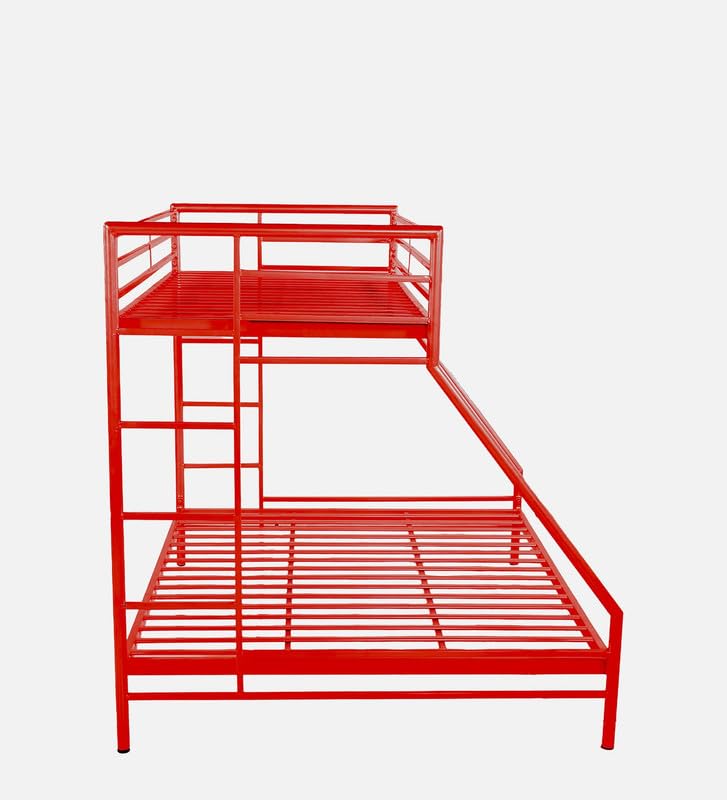 Image of Twin Over Twin Metal Bunk Bed | Bunk Bed Without Storage for Kids & Adult | Double Decker Cot for Kids Room | Space-Saving | Metal Bunker Cot (Mattress Included) (Silver Grey)