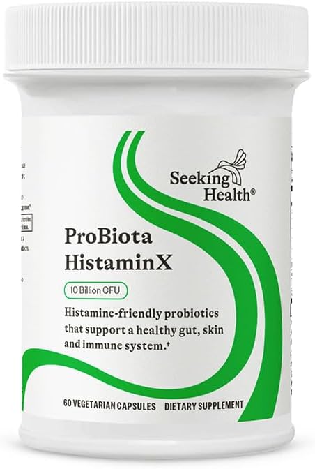 Seeking Health ProBiota HistaminX, 10 Billion CFU Low-Histamine Probiotic Supplement for Gut Health, Microbiome Balance, Digestive Comfort for Histamine Intolerance, Vegan & Vegetarian (60 Capsules)