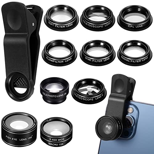 Balacoo 1Set Mobile Phone Camera Lens Kit Wide Angle and Macro Lens with Filter Compatibility Easy to Carry and Use for Travel Photography