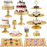 RUAKIVA 10 Pcs Bandejas para Pasteles,Set de Soporte Metálico para Cupcakes,Platos de Postre,Bandejas para Tartas,Torres...