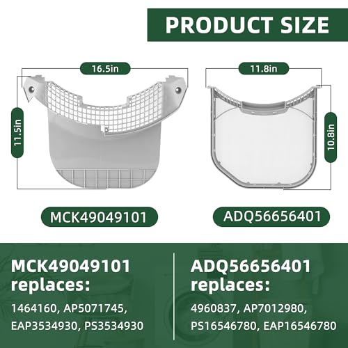 AMI PARTS ADQ56656401& MCK49049101 Dryer Lint Filter hard stainless steel metal mesh and Lint Filter Cover Housing ABS frame structure Compatible with LG Dryer by AMI PARTS - Image 2